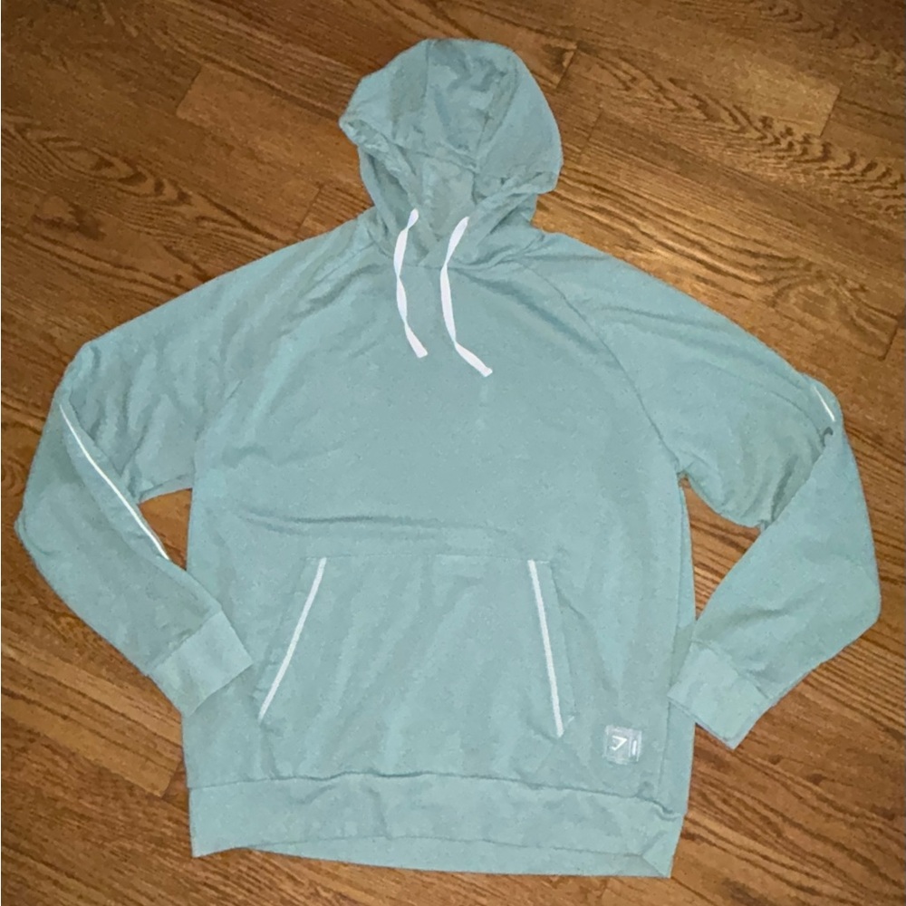 Gymshark Hoodie Mens‎ XXL Green Pullover Drawstring Sweatshirt *